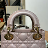 Dior Lady Dior Mini | Pearlescent Lotus Pink Lambskin Gold Hardware