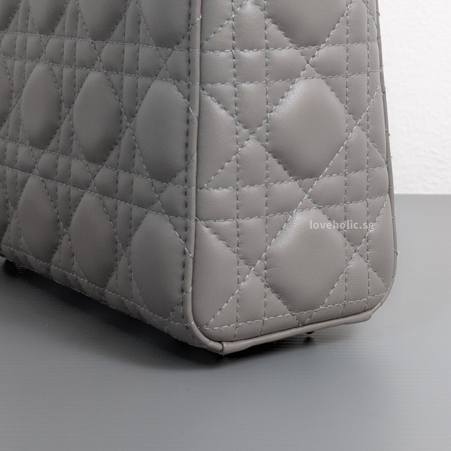 My ABC Lady Dior Small | Grey Lambskin Light Gold Hardware