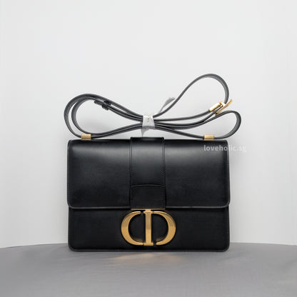 Dior Montaigne 30 Black Calfskin Gold Hardware-whitebackground