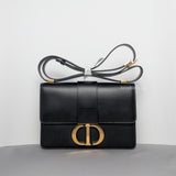 Dior Montaigne 30 Black Calfskin Gold Hardware-whitebackground