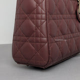 My ABC Lady Dior Small | Burgundy Lambskin Light Gold Hardware