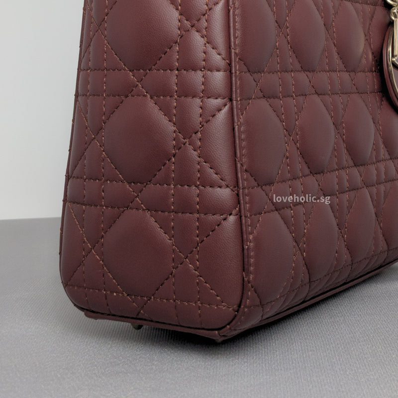 My ABC Lady Dior Small | Burgundy Lambskin Light Gold Hardware
