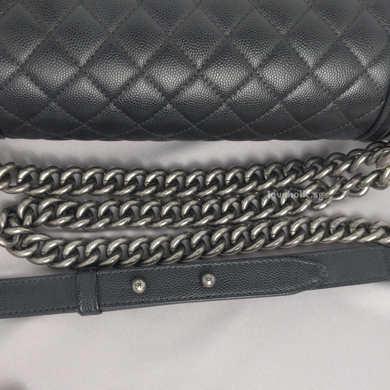 Boy Medium | Black Caviar Ruthenium Hardware