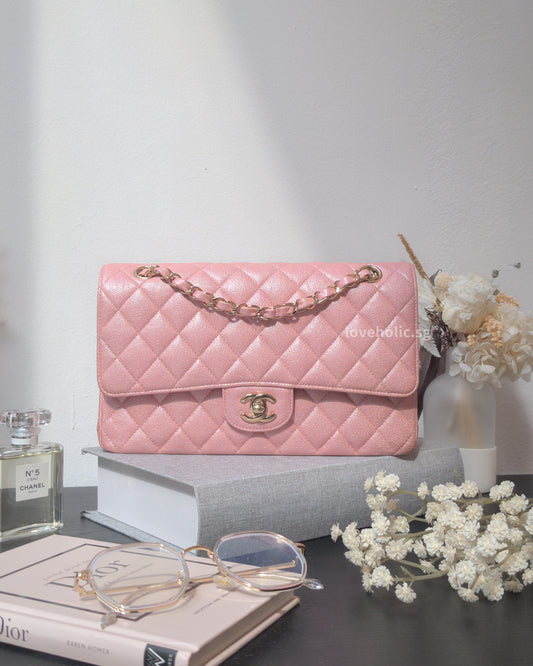 Chanel Classic Flap Medium | 19S Iridescent Sakura Pink Caviar Gold Hardware-main