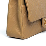 Chanel Vintage Classic Flap Medium | Caramel/Dark Beige Lambskin 24K Gold Hardware