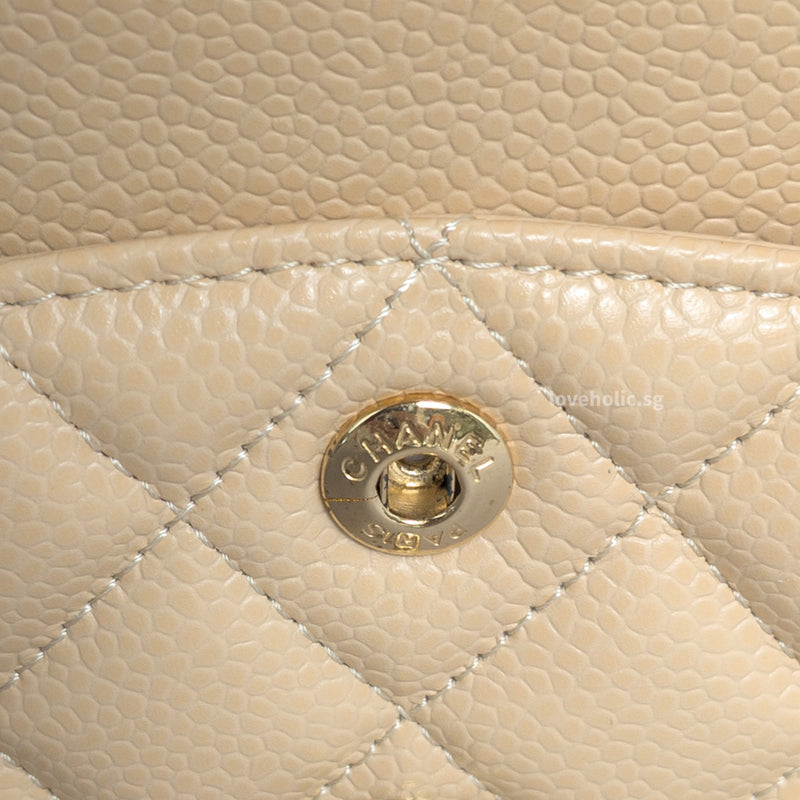 Chanel Classic Flap Small | Beige Claire Caviar Gold Hardware