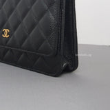 Wallet On Chain Black Caviar Gold Hardware