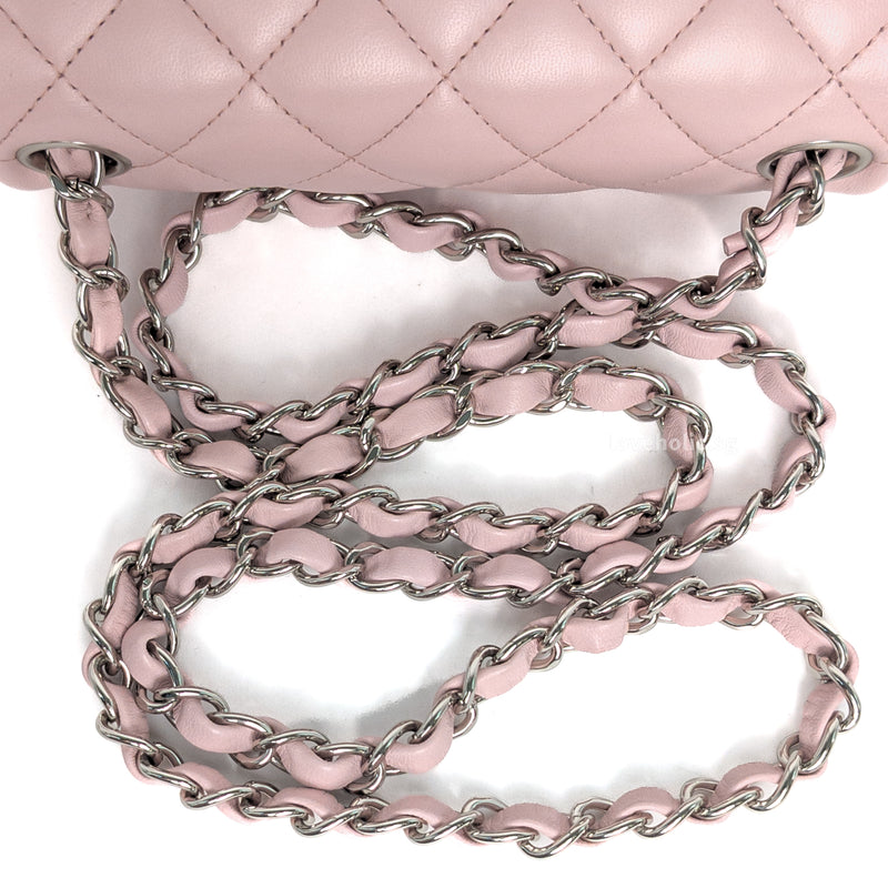 Chanel Classic Flap Mini Square | 16 S Light Pink Lambskin Silver Hardware