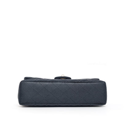 Chanel Classic Flap Medium | 18B Midnight/Navy Blue Caviar Light Gold Hardware