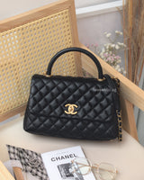 Chanel Coco Handle Medium | Black Caviar Brushed Gold Hardware-main