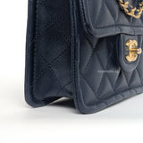 Chanel Sweet Mini Square Flap 21K Dark Blue/Navy  Caviar Brushed Gold Hardware