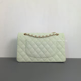 Chanel Classic Flap Medium | 22C Light Green Caviar Light Gold Hardware-back