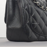 Classic Flap Mini Square | Black Lambskin Silver Hardware