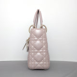 Lady Dior Mini | Pearlescent Lotus Pink Lambskin Light Gold Hardware