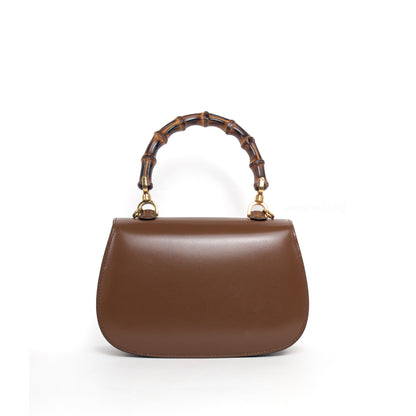 1947 Bamboo Top Handle Bag Small | Brown Leather Gold Hardware