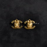 Chanel Vintage Earrings 1995 CC Turnlock | Clip On  24K Gold Hardware-whitebackground