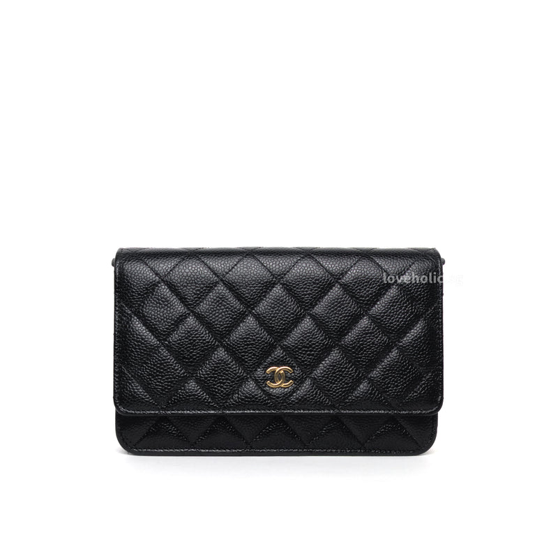 Chanel Wallet On Chain  | Black Caviar Gold Hardware