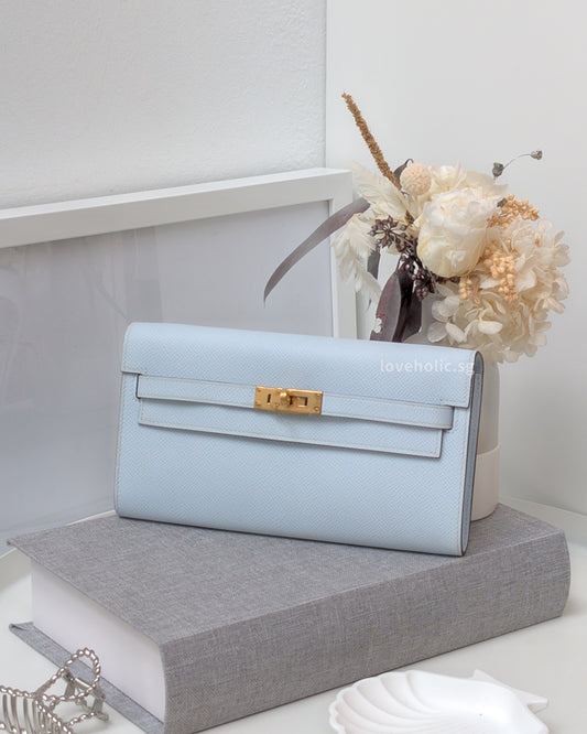 Hermes Kelly To Go Bleu Brume Epsom Gold Hardware-main