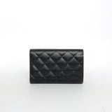 Chanel Wallet Black Caviar Light Gold Hardware-whitebackground