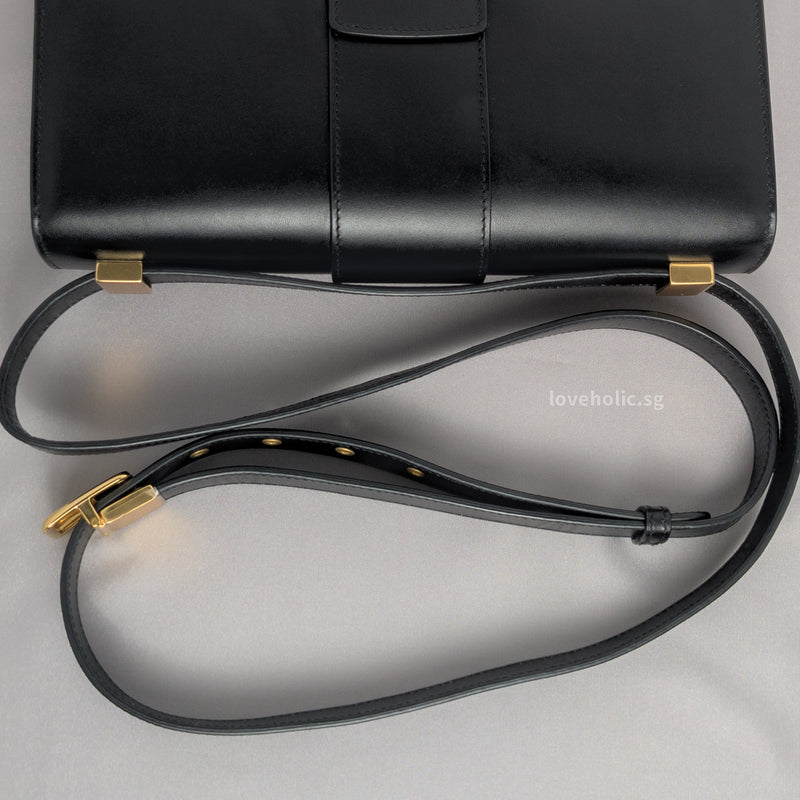 Montaigne 30 Black Calfskin Gold Hardware