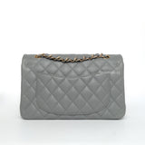 Chanel Classic Flap Small | Grey Caviar Light Gold Hardware-back