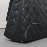 Coco Handle Medium | Black Caviar Brushed Gold Hardware
