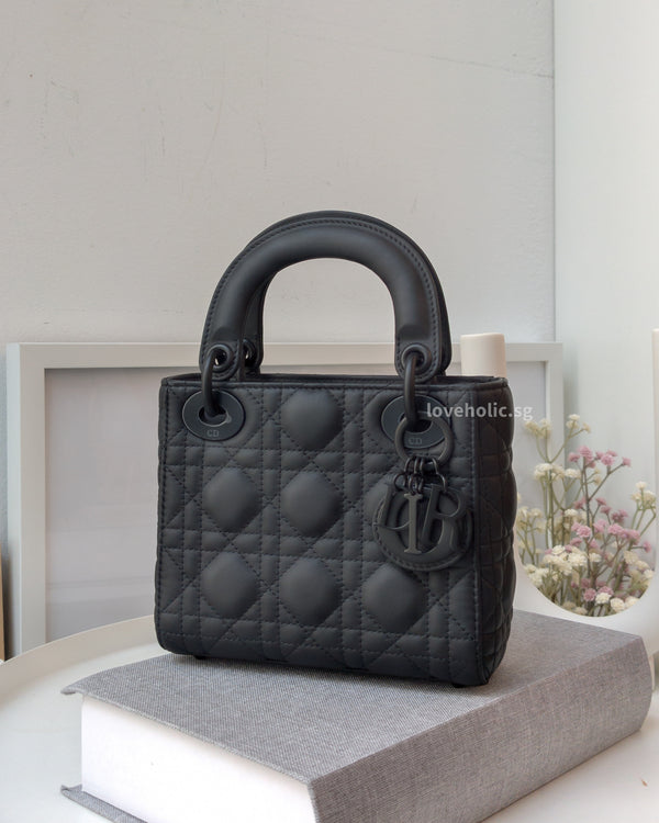 Dior Lady Dior Mini | Ultramatte Black Lambskin Black Hardware-main