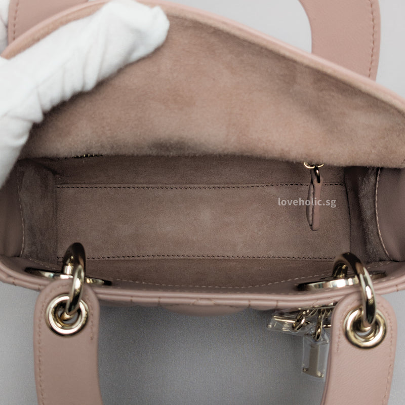 Lady Dior Mini | Blush Lambskin Light Gold Hardware
