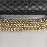 Boy Old Medium | Black Lambskin Brushed Gold Hardware