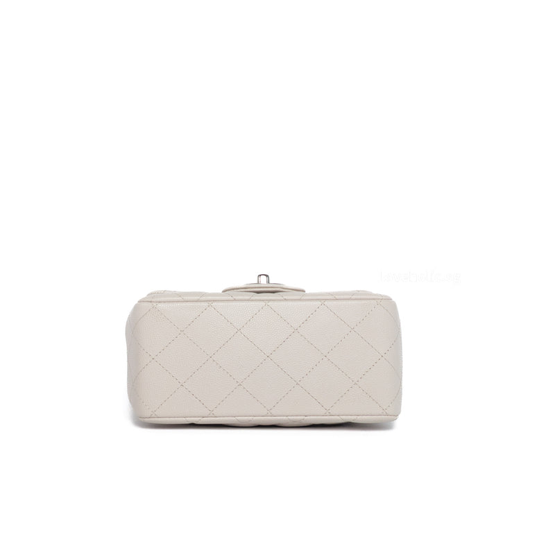 Chanel Classic Flap Mini Square | 18B Ivory Caviar Silver Hardware