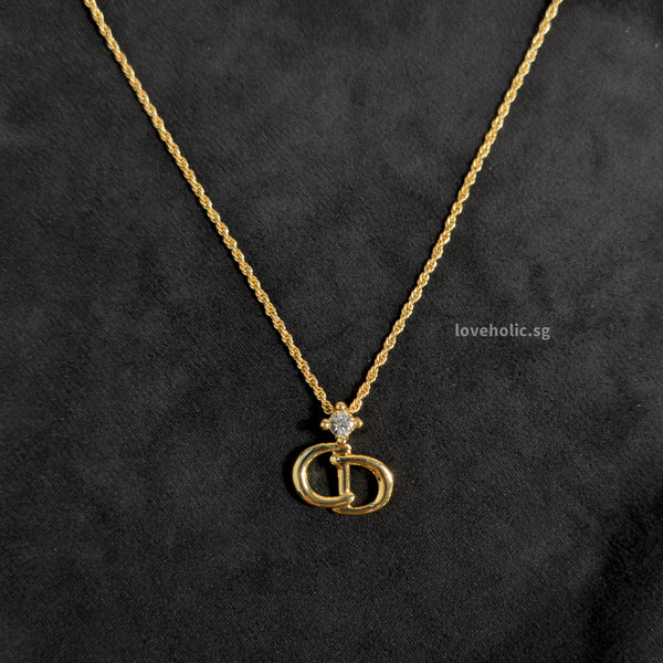 Dior Vintage Necklace  | CD Logo  Gold Hardware-modelshots