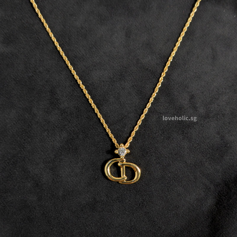 Dior Vintage Necklace  | CD Logo  Gold Hardware-modelshots