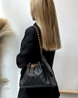 Chanel 25 | Black Grained Calfskin Gold Hardware-modelshots