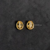 Dior Vintage Earrings  | Clip on  Gold Hardware-whitebackground