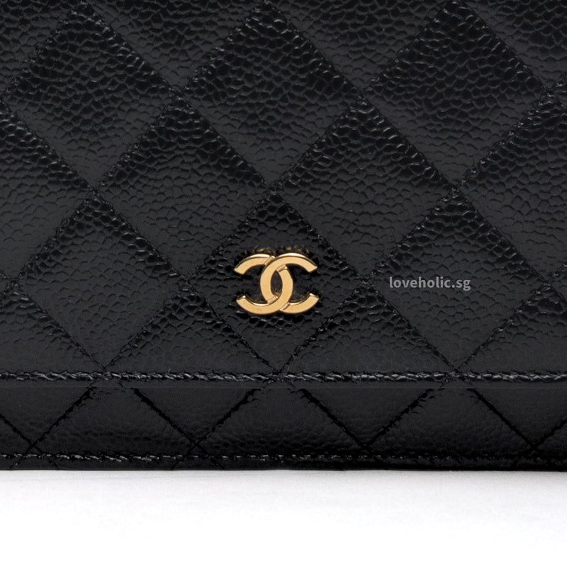 Chanel Wallet On Chain  | Black Caviar Gold Hardware