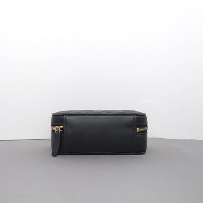 Chanel Camera Bag Mini with pearl crush | Black Lambskin Brushed Gold Hardware-details