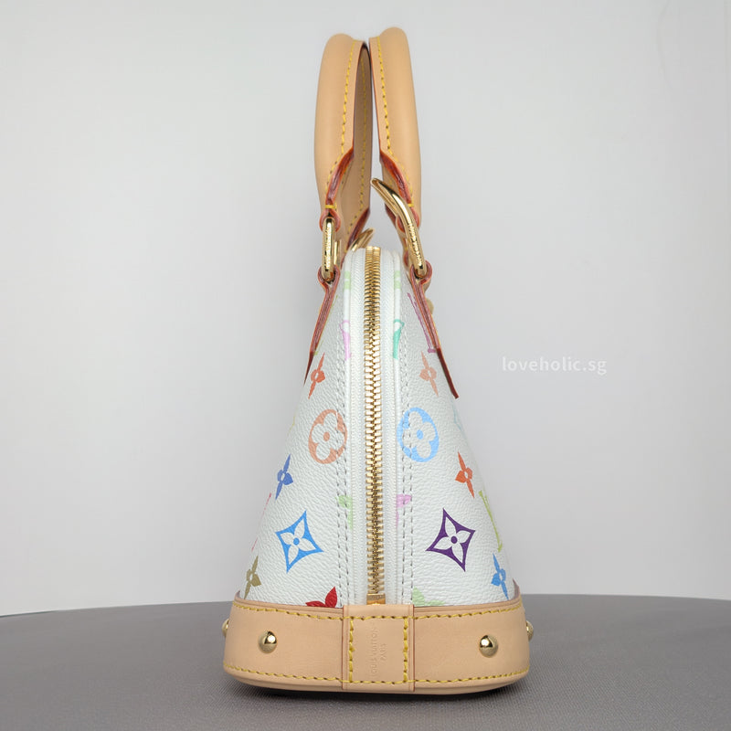 Louis Vuitton Alma BB Multicoloured Canvas Gold Hardware-details