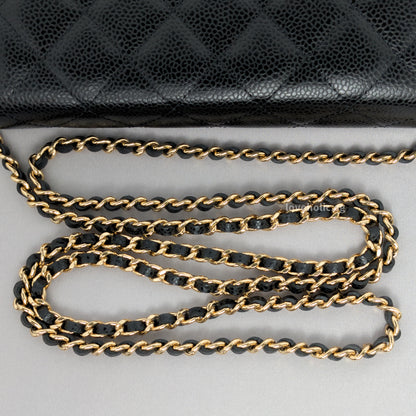 Wallet On Chain Black Caviar Gold Hardware