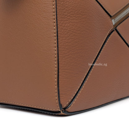 Loewe Puzzle Small | Tan Calfskin Silver Hardware