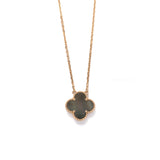 Van Cleef & Arpels VCA Vintage Alhambra Necklace  | Mother of Pearl Grey  18K Rose Gold Hardware