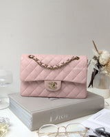 Chanel Classic Flap Small | 22B Sakura Light Pink Caviar Light Gold Hardware-modelshots