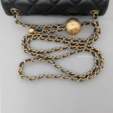 Pearl Crush Mini Square | Black Lambskin Gold Hardware