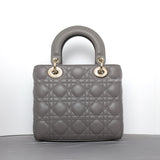 Dior My ABC Lady Dior Small | Taupe Lambskin Silver Hardware-back