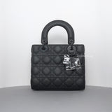 Dior My ABC Lady Dior Small | Ultramatte Black Lambskin Black Hardware-whitebackground