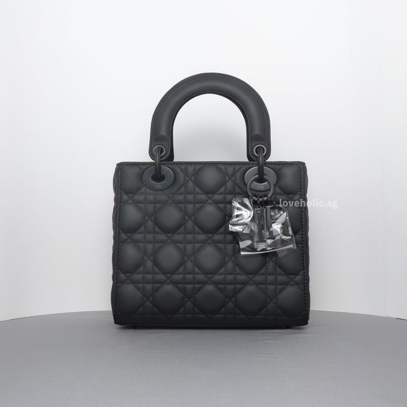 Dior My ABC Lady Dior Small | Ultramatte Black Lambskin Black Hardware-whitebackground