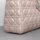 Dior Lady Dior Medium | Pearlescent Lotus Pink Lambskin Light Gold Hardware