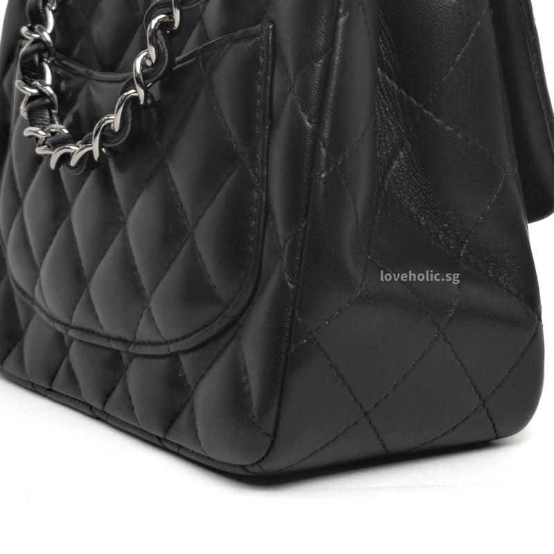 Chanel Classic Flap Mini Square | Black Lambskin Silver Hardware