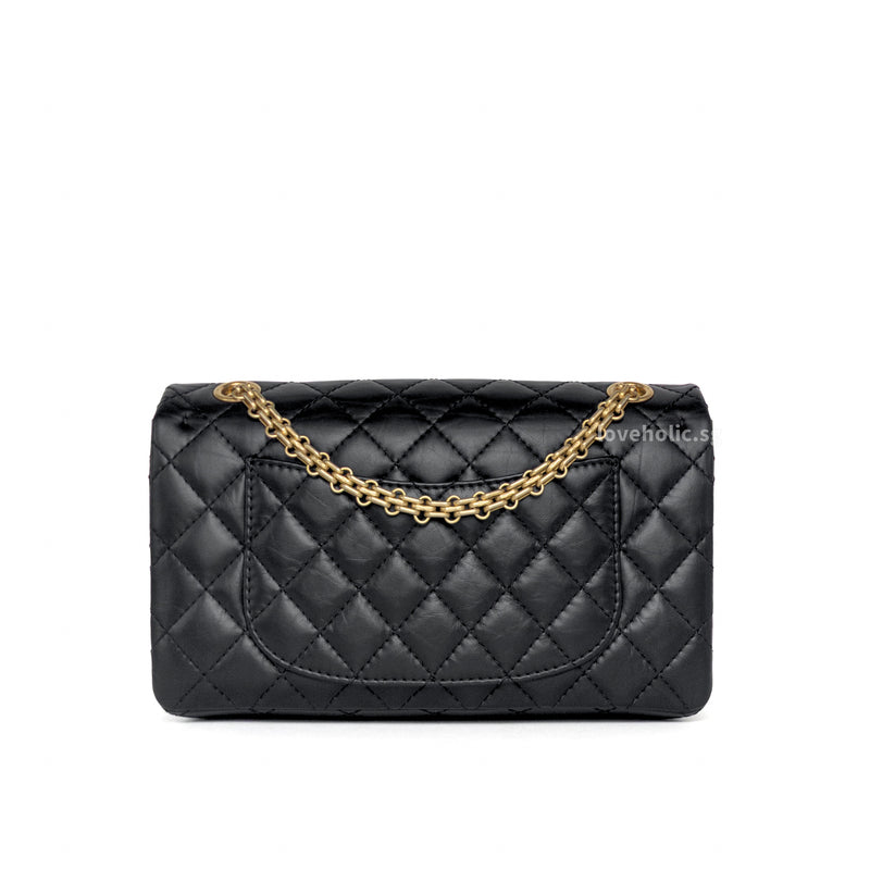 Chanel Reissue 2.55 Small | Black Aged Calfskin Gold Hardware