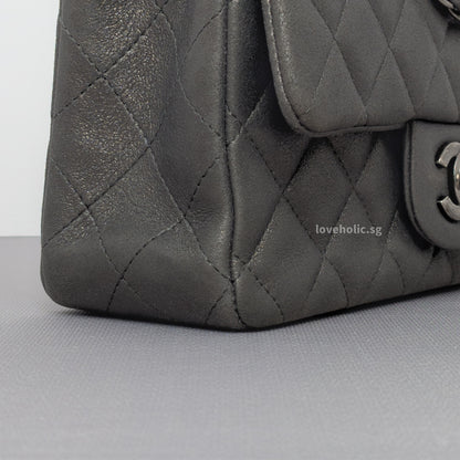 Classic Flap Mini Rectangle | Grey Goatskin Ruthenium Hardware