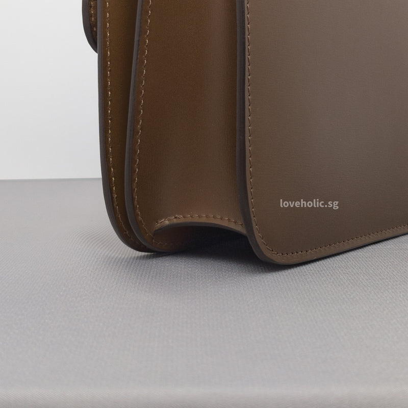 Box Teen | Camel Calfskin Brushed Gold Hardware